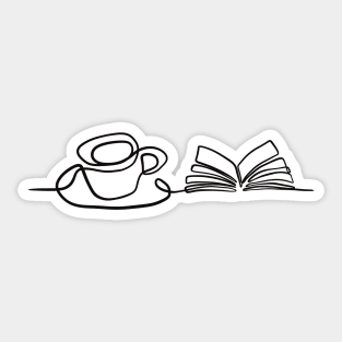 Coffee. Books. Sticker